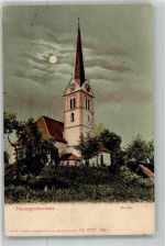 3360 Herzogenbuchsee 1909 Foto AK Kirche Mondschein