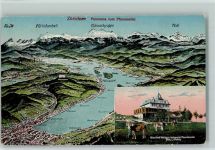 8132 Egg bei Zürich - Landkarte Zürichsee Panorama vom Pfannenstiel Hotel Und Kurhaus Hochwacht Pfannenstiel Kühe 2-Bildaufnahme