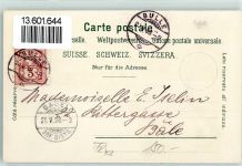 1630 Bulle 1898 Lithographie Le Chateau Vue generale et le Moleson La grand rue