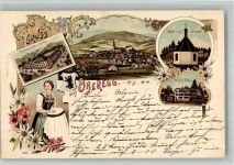 9413 Oberegg 1899 BOAKC Tracht Kirche St, Anton pension Rössli Brauerei Lithographie