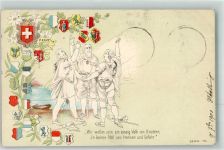 6441 Rütli 1906 Prägedruck Schwur Wappen