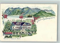 Schwarzenberg BOAKC Hotel Pension Matt Lithographie