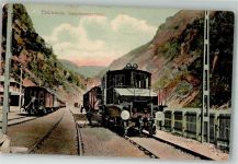 3907 Simplon Dorf Foto AK Eisenbahn Bahnhof elktr. Simplonmaschine