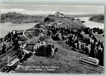 6410 Rigi Staffel Foto AK Bergbahn Gasthaus Rigi Staffel Kulm Vierwaldstätter- und Zugersee