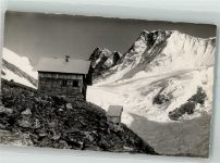 Schreckhornhütte Foto AK Hüttenstempel Strahlegghütte