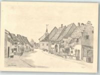 8214 Gächlingen Künstlerkarte Zeichnung W. Brütsch Sammlung Lueged, da isch üsri Heimet