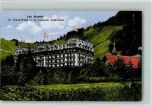 1833 Les Avants - Le Grand-Hotel et la Chapelle Catholique Fahnen