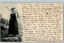1983 Evolène 1903 Gebrauchsspuren Bauernfrau mit Sense