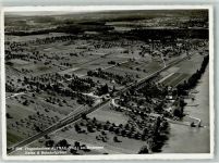 8595 Altnau Foto AK Fliegeraufnahme Hafen und Bahnhof Bahnpost Zug 55