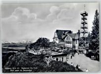 8143 Uetliberg - Gasthaus Uto Kulm Blick gegen die Berneralpen Aussichtsturm