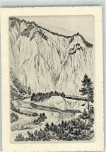 7104 Versam - Krummwag und Rheinschluchten Bienfaisance für die Taubstummen Kupferdruck