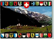 8751 Urnerboden - Hotel Wilhelm Tell Hüttenstempel Kantonale Wappen