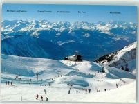 3955 Albinen - Winter Skifahrer Torrenthorn Leukerbad Bügellift