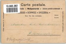 1450 Ste-Croix Gebrauchsspuren Bergbahn Pension Lithographie Reißnagelloch