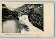 Schöllenen - Wasserfall bei der Teufelsbrücke mit dem Festungswerk