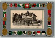 8132 Egg bei Zürich Prägedruck Kurhaus Hochwacht Pfannenstiel Wappen Denkmal Tell Winkelried Nationaldenkmal St. Jakob Denkmal