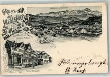 9104 Waldstatt 1906 Lithographie Gasthaus zur Sonne Post u. Telegraph