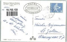 Rothorn Kulm 1956 Foto AK Bahnhof Dampf- Zahnradbahn Brienzer Rothorn Hotel