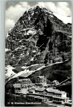 3823 Kleine Scheidegg Foto AK Bahnhof Kleine Scheidegg Eiger-Nordwand