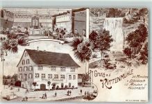 8703 Erlenbach ZH Künstlerkarte Wirtschaft zur Rittenmühle