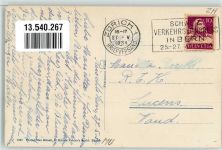 8803 Rüschlikon 1934 Sonderstempel Gasthaus zum goldnen Sternen Kirche