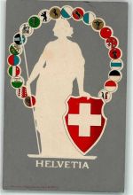 1905 Prägedruck Helvetia Wappen Patriotik Schweiz