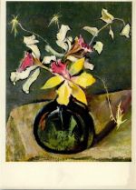 Rudolf Löw - Blumenvase mit Orchidee, sehr gute Erhaltung AK Pro Infirmis Schweiz 1946 Künstlerkarte