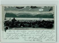1110 Morges 1901 Lithographie / Mondschein Mont-Blanc