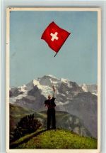3801 Jungfraujoch - Fahnenschwinger mit Jungfrau Wappen