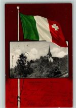 2088 Cressier NE 1902 - Cressier Chateau - Fahne - Verlag Delachaux & Niestle Serie H Nr. 38 AK