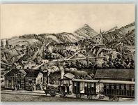 9620 Lichtensteig Künstlerkarte Eisenbahn Dampflok Lichtensteig sign. T. Grob