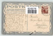 8272 Ermatingen Lithographie / Künstlerkarte Schloss Salenstein