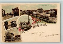 8620 Wetzikon ZH BOAKC Eisenbahn Bahnhof Lithographie