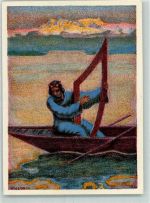 8810 Horgen 1926 Künstlerkarte Jubiläums-Sängerfest des Sängervereins am Zürichsee Mann Boot Harfe sign