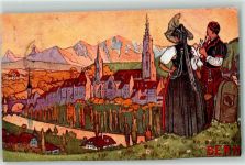 3000 Bern Berne 1908 Künstlersteindruck Hotel de France und Terminus