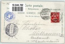 8212 Neuhausen am Rheinfall 1903 Lithographie Mondschein Eisenbahn