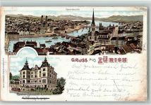 8000 Zürich 1900 Lithographie Casino Zürich IV Röslibad
