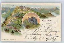 6410 Rigi Staffel Lithographie / Künstlerkarte