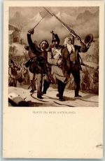 Gebrauchsspuren Rufst du mein Vaterland Rekrutierung Foto AK