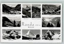 3928 Randa - Ortsansichten Mehrfachaufnahme Breithorn Monte Rosa Matterhorn Weisshorn Bisgletscher