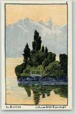 3654 Gunten Gebrauchsspuren Lith von UW Zürcher sign.