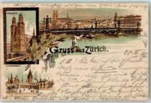 8000 Zürich 1897 Lithographie Grossmünster Landesmuseum