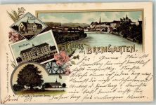 5620 Bremgarten AG 1898 Lithographie Anstalt St. Joseph Schulhaus Linde Einsiedelei Emaus Klatschmohn