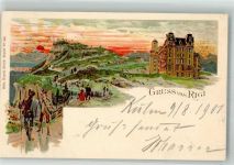 Rigi Kulm 1901 Lithographie Hotel