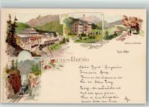 3860 Brünig Lithographie Kurhaus Brünig-Strasse Brünig-Bahn