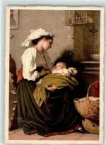Serie Bienfaisance Mutter und Kind Motiv Schweiz Künstlerkarte