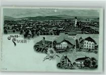 5034 Suhr 1902 BOAKC Gasthaus Bären u. Kreuz Handlung Widmer Lithographie / Mondschein