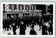 8580 Amriswil 1938 Privatfoto AK Militärparade Ort lt. Fotograf
