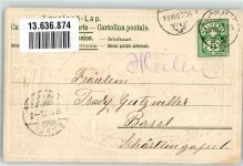 8706 Meilen 1903 Prägedruck Passepartout Fahne Wappen Lithographie