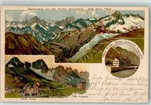 Furka 1906 Gebrauchsspuren Hotel Furka Lithographie Hüttenstempel